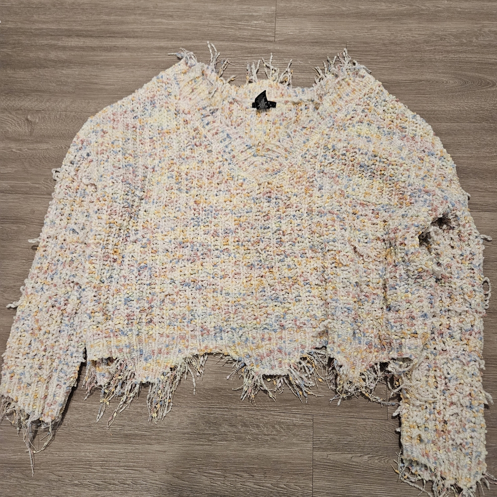 Rue21 Pastel Knit Sweater with Distressed Hem